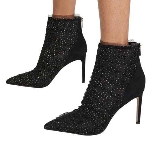 SAM EDELMAN Farren Tulle Pointed-Toe Booties in Black Size 7 NEW - Picture 9 of 16